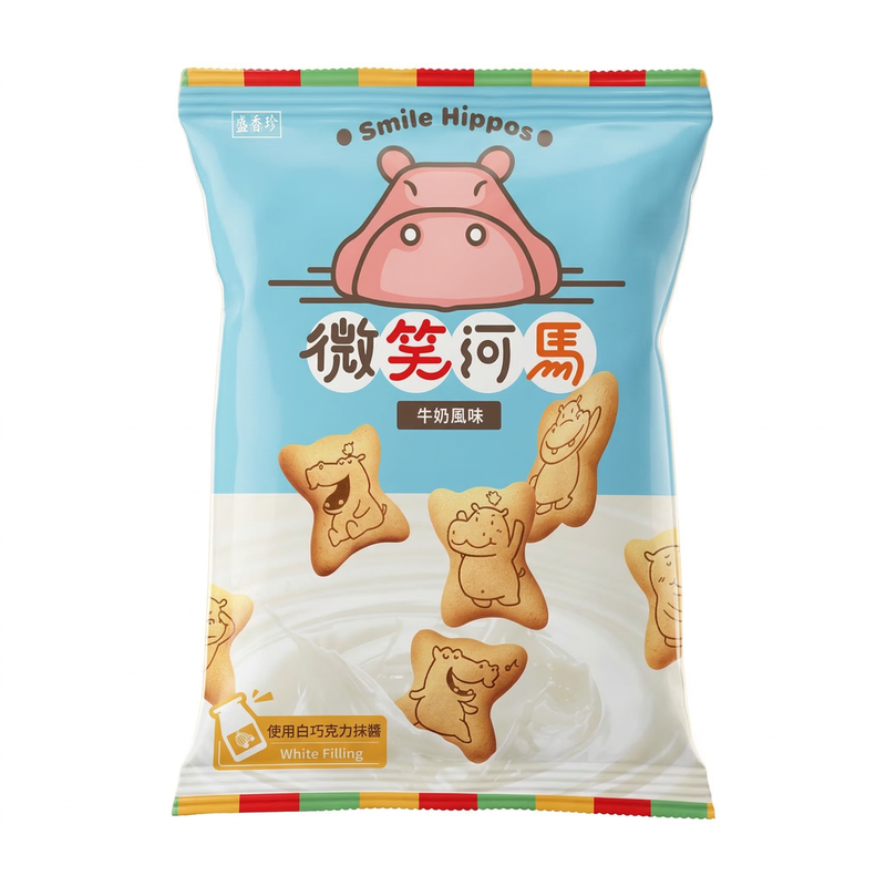 Triko Foods Smile Hippos Biscuits Milk Flavour 60G