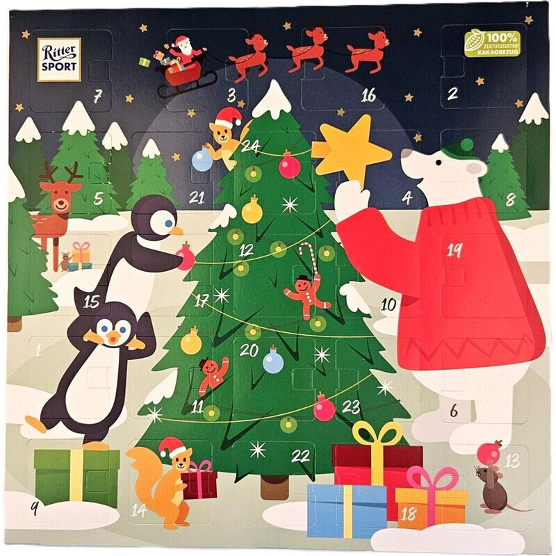Ritter Sport Quadrat-Adventskalender, 347 g Pg