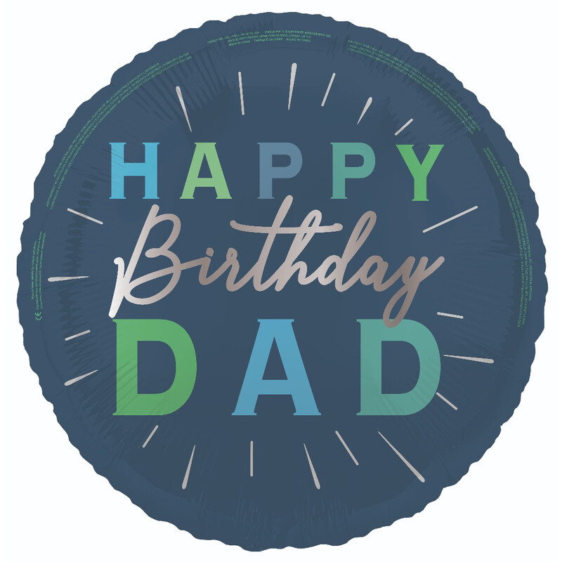 Unique Happy Birthday Dad Foil Balloon, 45cm