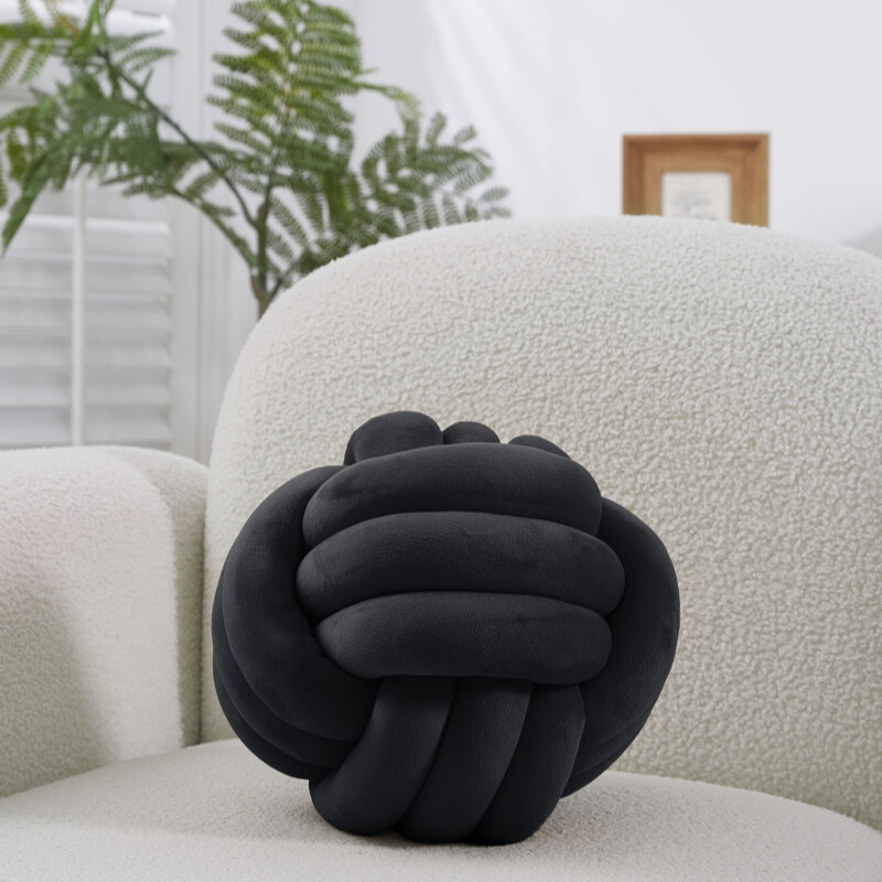 , Polyester/Spandex Knot CushionBall, 28cm, black, 1pack