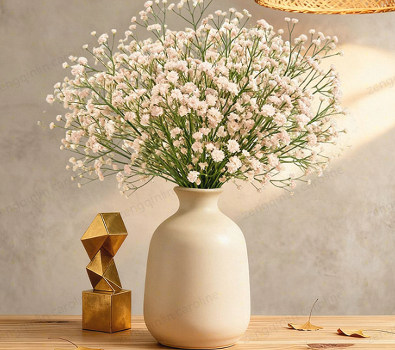 5Pcs Artificial Flowers, Fake Flowers Silk Plastic Artificial Gypsophila Realistic Fl