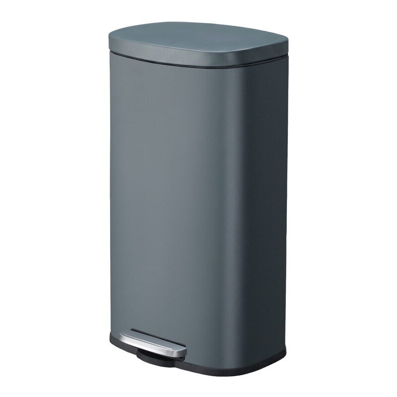 Ochama X Songmics Gray 30L Kitchenrubbish Bin With Soft-Close Lid And Inner Bucket, Greenish