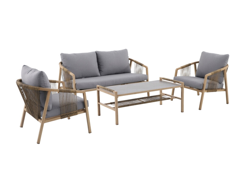 Creador + KANTO Sofaset + 1x 2-Sitzer + 2x Einzel + 1x Tisch 2-Sitzer: 80x151x69 cm + Einzel: 80x68x69 cm + Tisch: 116x60x46,5 cm + 1 Paket
