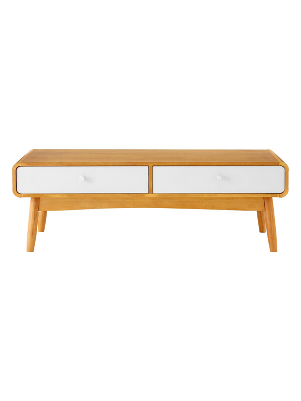 Coffee Table Malmo 2 Drawers Oak/White