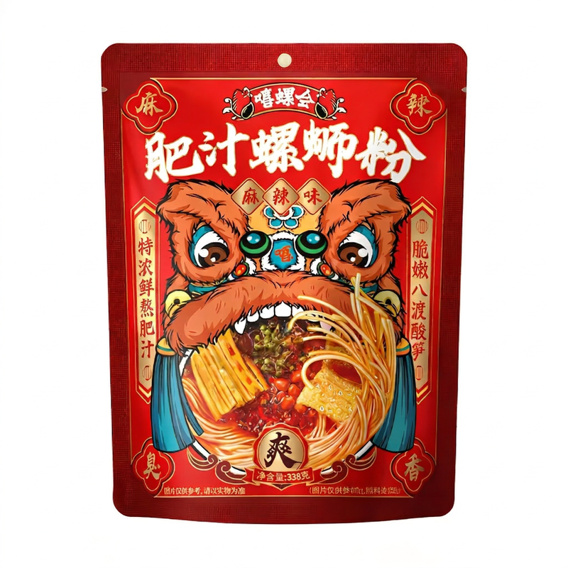 Xi Luo Hui Black Xi Luohui Fat Broth Snail Rice Noodles, Spicy And Numbing Flavor, 338G