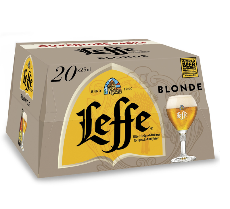 LEFFE Bière Blonde D'Abbaye 6,6% Pack 20x25cl