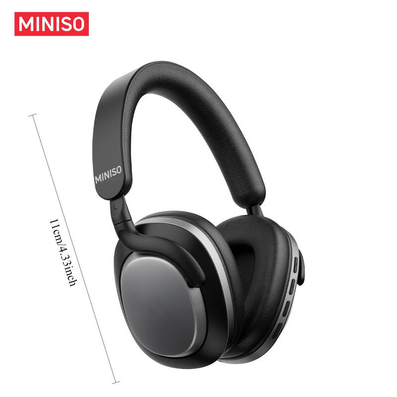 MINISO MG210 Wireless Noise-Cancelling Over-Ear Headphones, 24-Hour Battery Life, Comfortable Fit, Clear Sound, Secure Fit, Lightweight Design for Music, Exercise, And Office Use(Black)