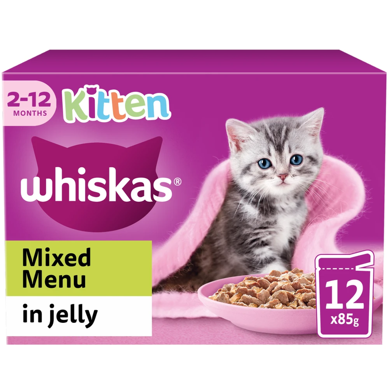 Kitten Mixed Menu Wet Cat Food Pouches in Jelly 12 x 85g