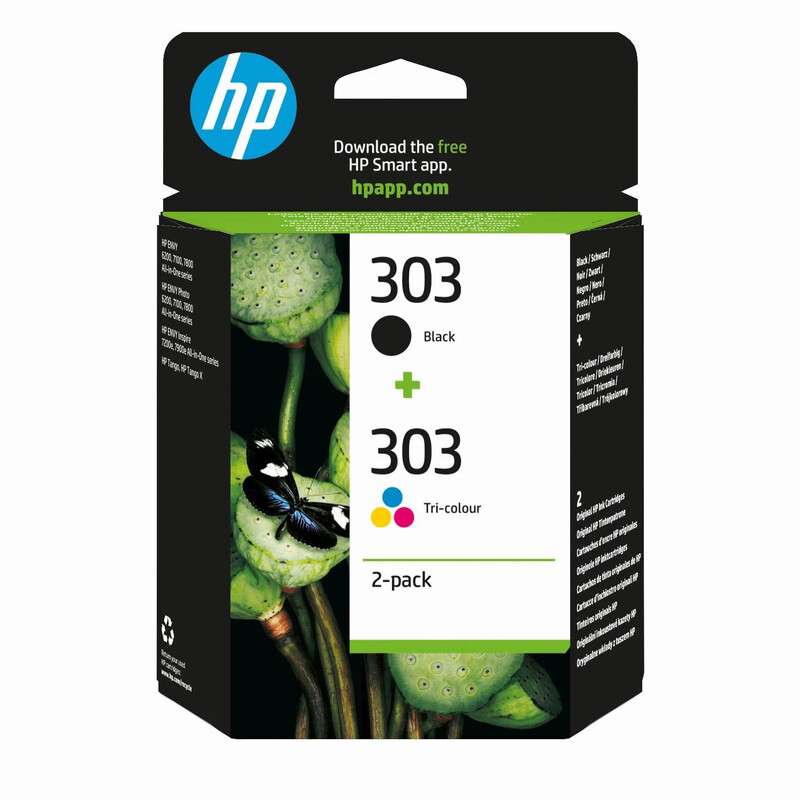 HP 303 originele zwarte/driekleuren inktcartridges, 2-pack - 3YM92AE#LS1