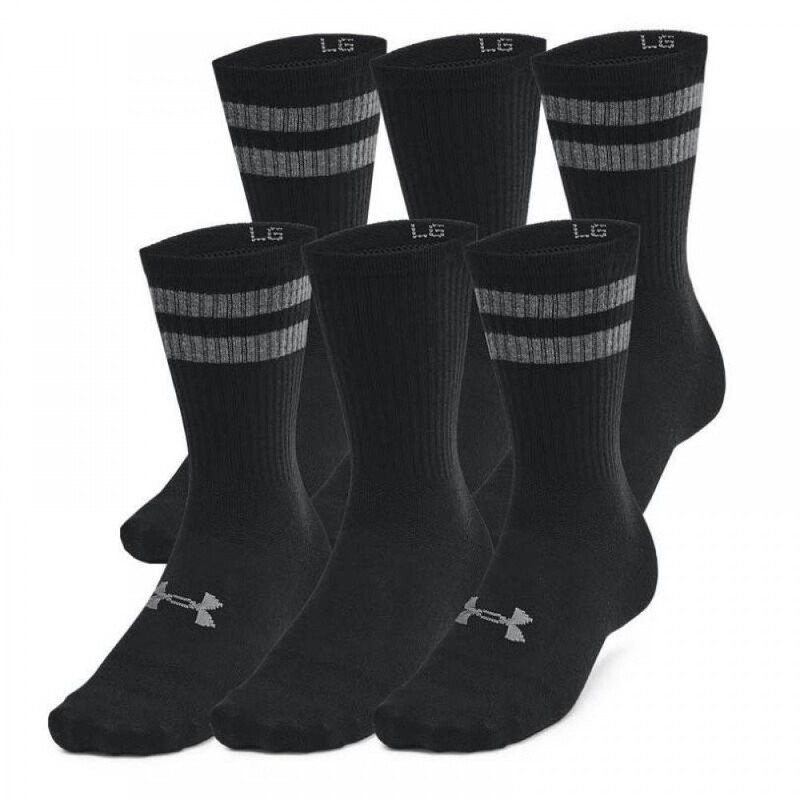 Essential Unisex 6-Pack Crew Socks Black L