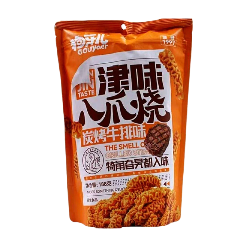 Gouyaer Oktopus-Twist im Tianjin-Stil – Holzkohlegrill-Steak-Geschmack 188 g