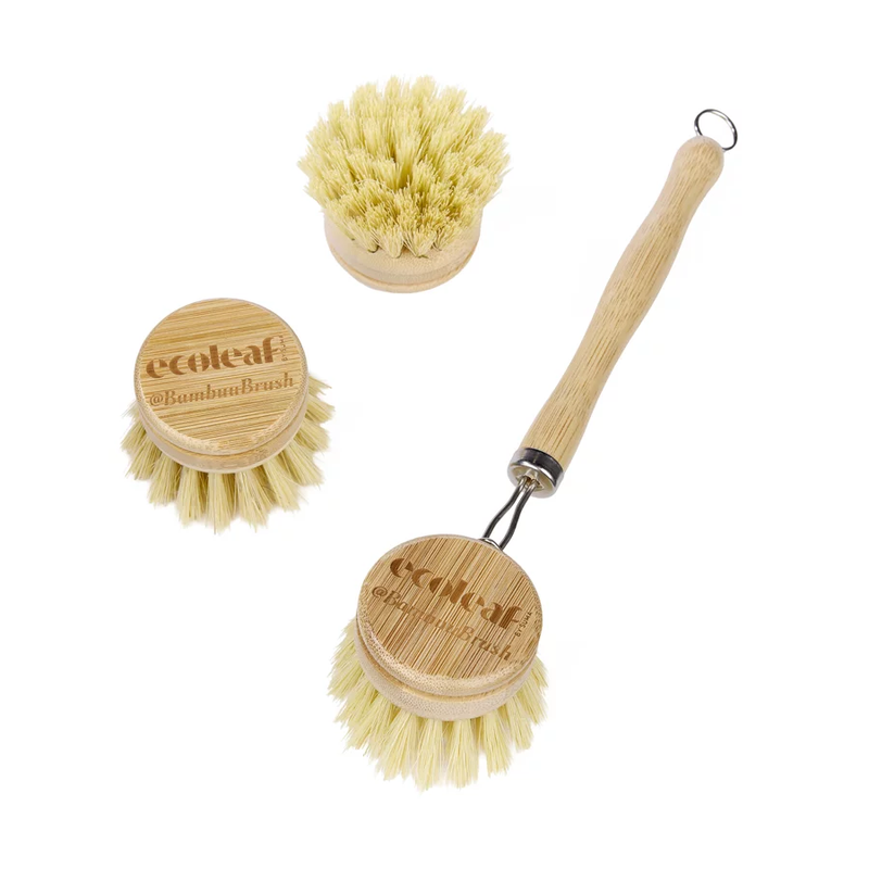 Bamboo Wash Up Brush & 2 Heads