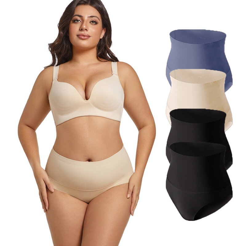 Women's High Waist Underwear 4PCS L