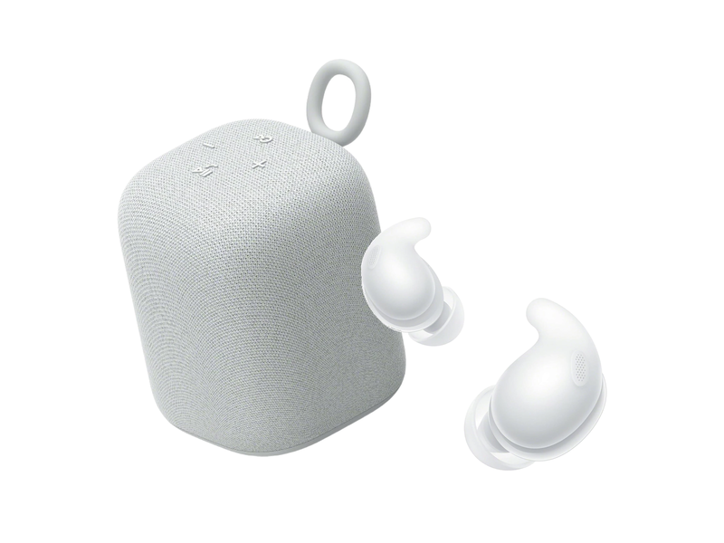 Sony Sound-Bundle: LinkBuds Fit Noise-Cancelling-Earbuds & Tragbarer Bluetooth-Lautsprecher (Weiß)