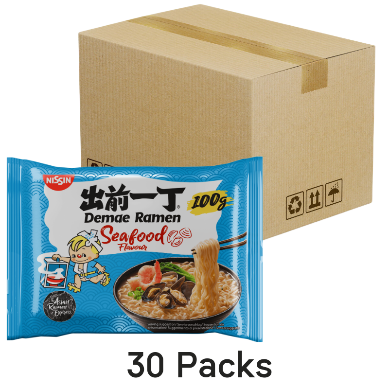 Nissin Instant Demae Ramen Noodle Seafood, 30X100g