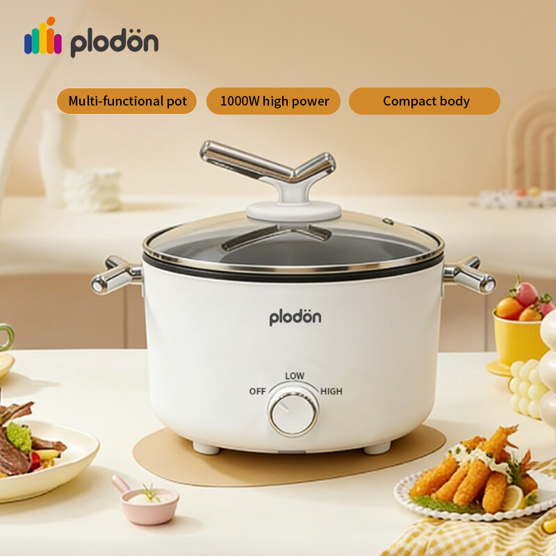 Electric Hot Pot 2.0L Portable Multifunctional Non-stick Cooking Pot, 1000W Rapid Noo