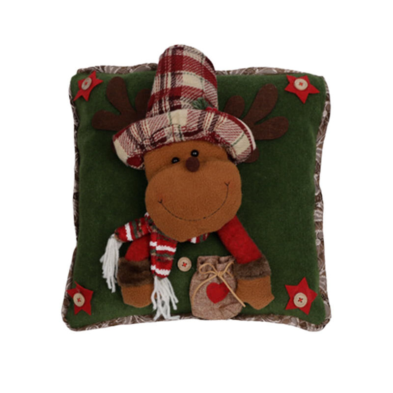 1Pc 16.14in/41cm Christmas Pillow Covers Cute 3D Snowman Reindeer Cushion Covers Holiday Pillow Cases for Sofa, Couch, Bed(Reindeer)