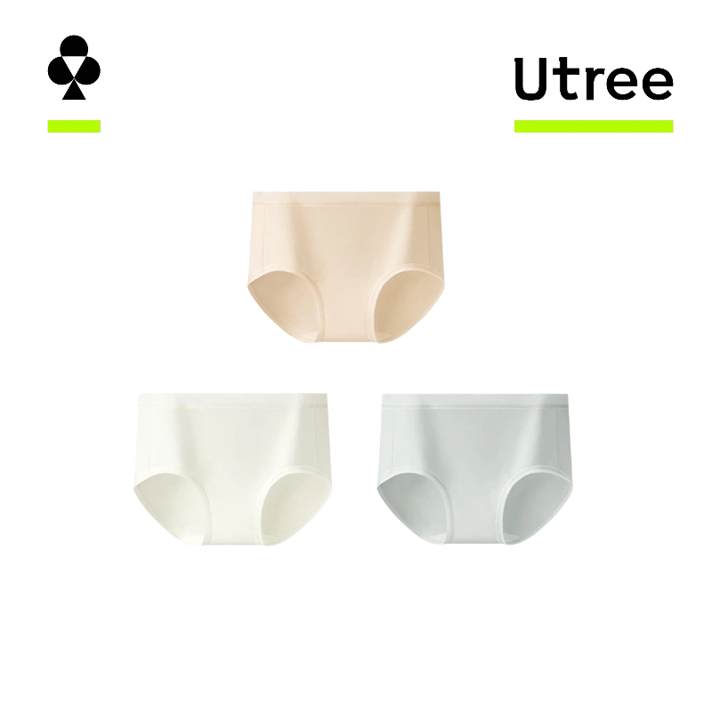 Utree - 2026er Modell Damen-String aus Modal, reine Baumwolle, antibakteriell - Perlweiß + Champagnerhaut + Hellgrau - 165/95 (L)