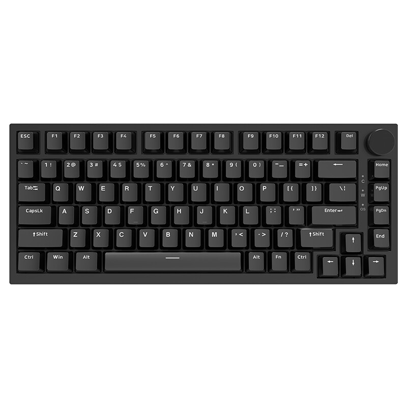 AJAZZ AK820 75% bedraad mechanisch toetsenbord, US QWERTY-indeling, hot-swappable lineaire switches, gasket-mount, witte achtergrondverlichting, 83 toetsen met CNC-volumeknop, Poron-schuim, OEM-profiel PBT-toetsdoppen, compatibel met PC/Windows/Mac, rode