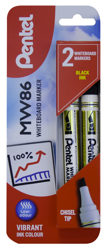 Whiteboard Marker Chisel Tip Black Pack of 2