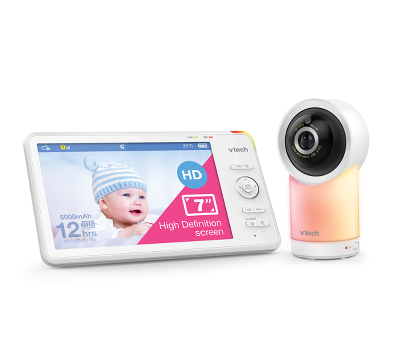 RM7766 HD Smart Pan And Tilt Smart Baby Monitor 7" White