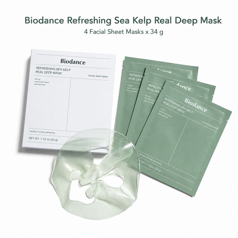 Biodance Algen Beruhigende Und Lindernde Tiefenmaske 34 G X 4 Stück Grün