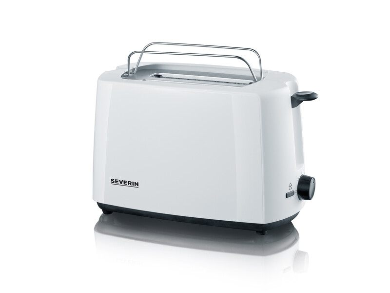 Severin Automatik-Toaster mit Brötchenaufsatz, 700 W, weiß/schwarz – Hochwertiger Toaster mit Krümelschublade für perfekte Toasts