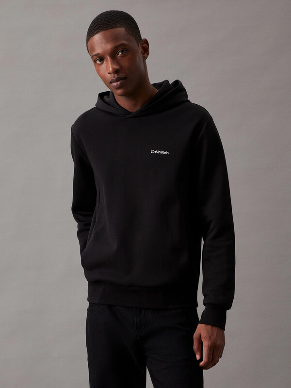 Calvin Klein micro logo Repreve hoodie, CK zwart, heren, maat S