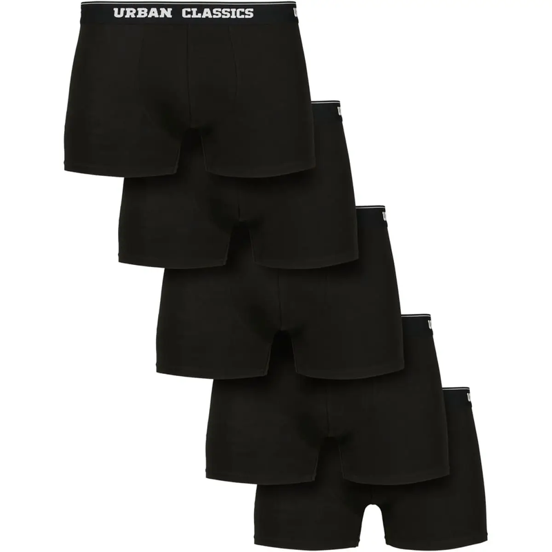 Urban Classics biologische boxerbroekjes 5-pack onderdelen - zwart, zwart, zwart, zwart, zwart, 3XL