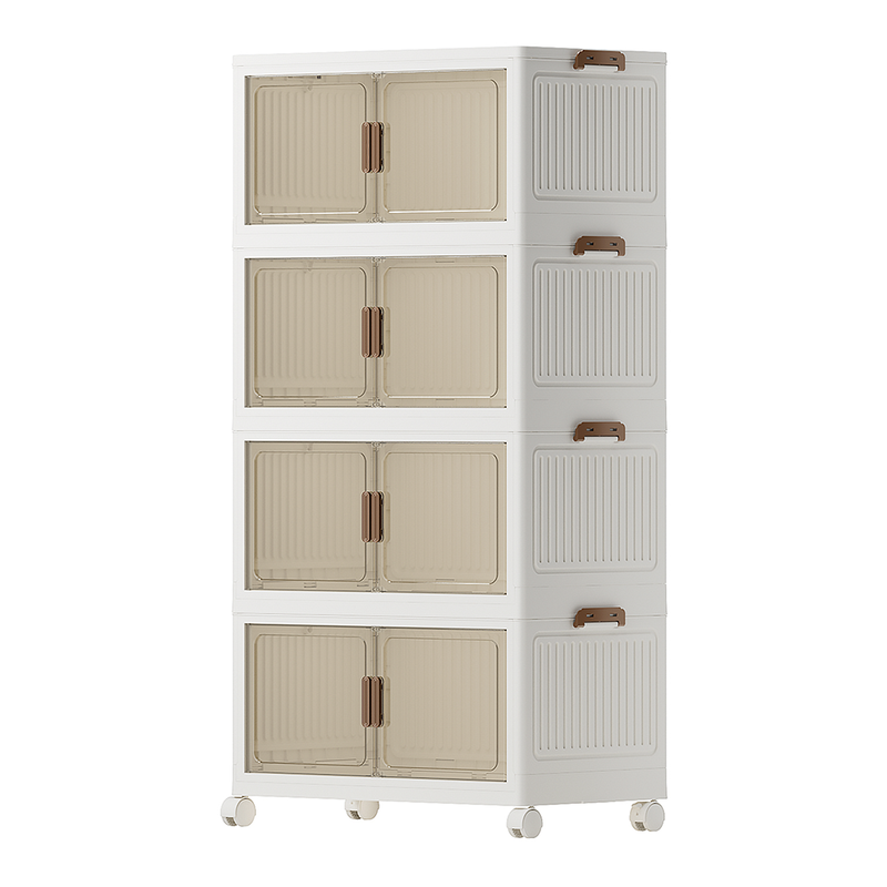 COIZYZZL Aufbewahrungsschrank ohne Montage – Breite 45 cm, 4 Stück – Mit Rollen, klappbar, magnetisch, großes Fassungsvermögen – Nachttisch, Aufbewahrungsboxen für Wohnzimmer/Schlafzimmer/Arbeitszimmer