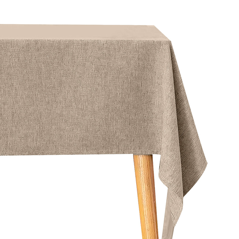 Washable Tablecloth, Linen Look, Polyester Tablecloth, Water-Repellent with Lotus Eff