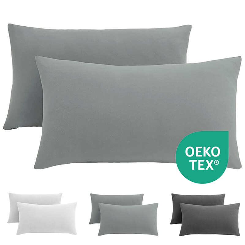 Basics 50x75cm Pillowcases Set of 2， Super Soft Easy Care Microfiber，Envelope Closure