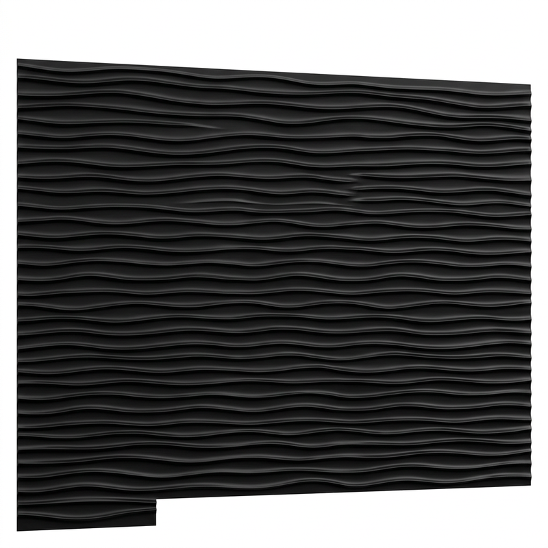12er-Pack PVC-Wandpaneele für Innenwanddekoration, schwarze strukturierte 3D-Wandfliesen, 50 × 50 cm