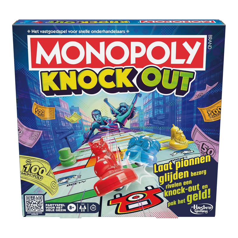 Hasbro Monopoly Knockout feestspel - 90 cm, 2-8 spelers