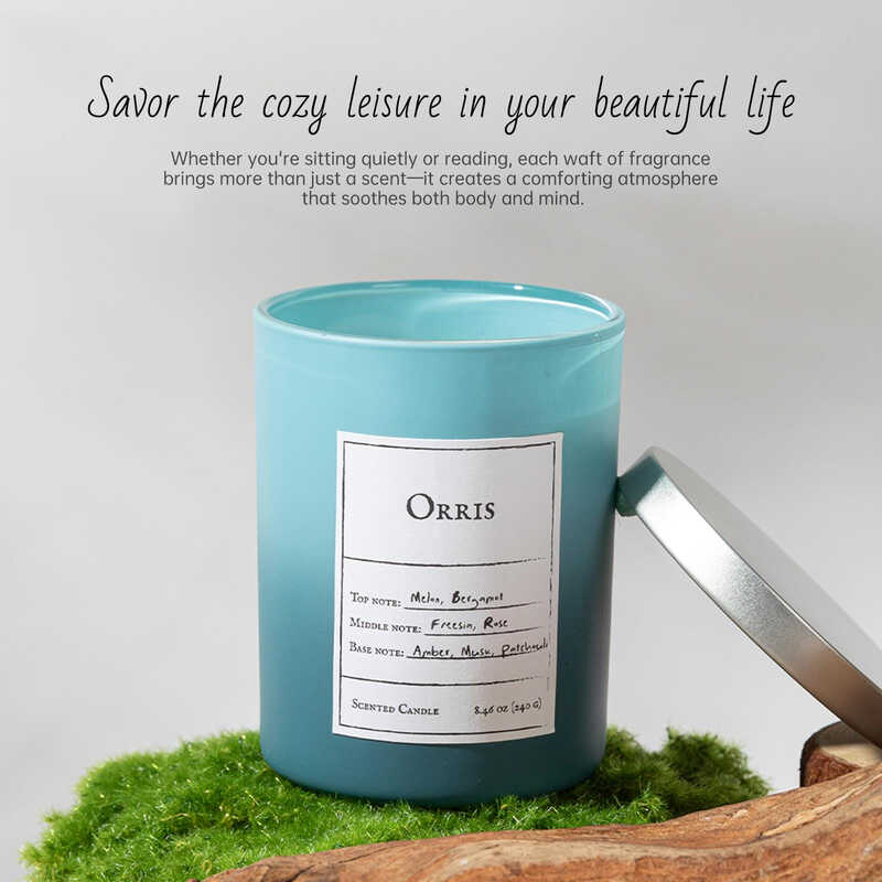 Dopamine Gradient-Colored Scented Candle - Iris Grass, 240G, 1PC