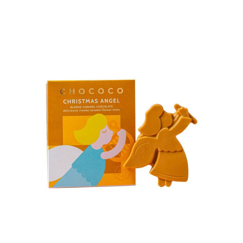 Caramelised Blonde Chocolate Christmas Festive Angel Shape 45g