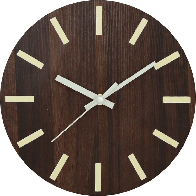 VidaXL Wandklok met Luminous Wijzerplaat - 30 cm, bruin