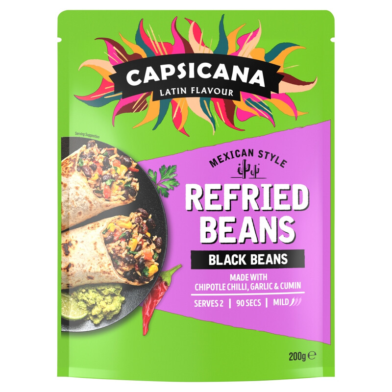 Refried Black Beans 200g
