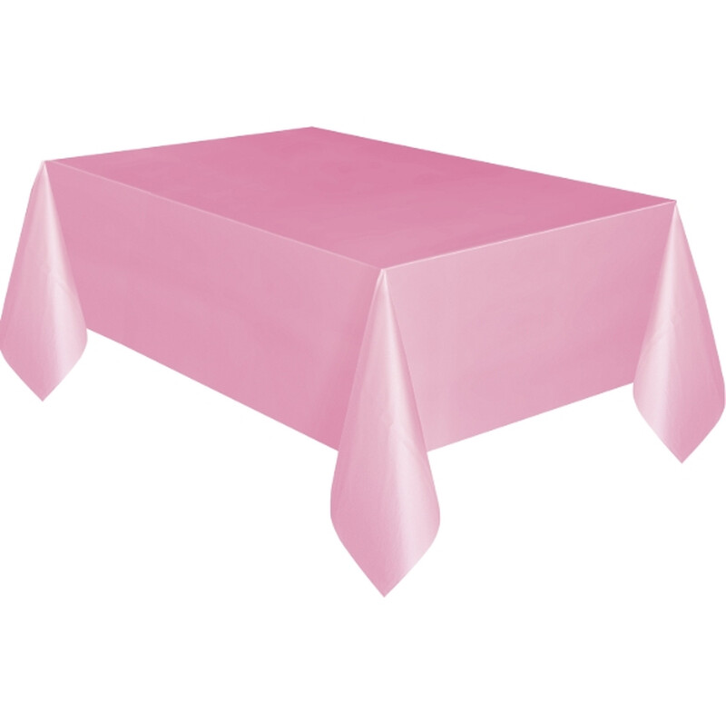 Unique Plastic Table Cover, Lovely Pink, 1.37 x 2.74m