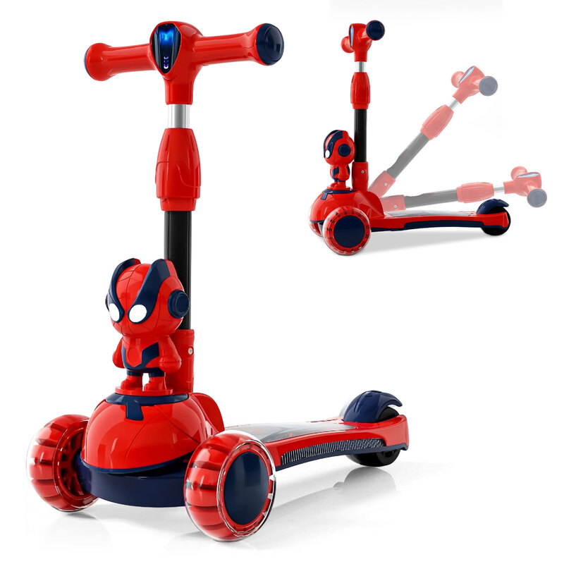 Electric Scooter for Kids Ages 2-10 Years Old, 3 Light-Up Wheels, Extra-Wide Children