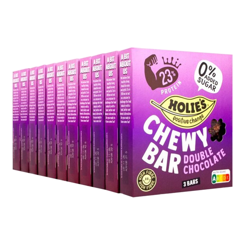 Holie's zachte reep dubbele chocolade 11 verpakkingen x 3 repen