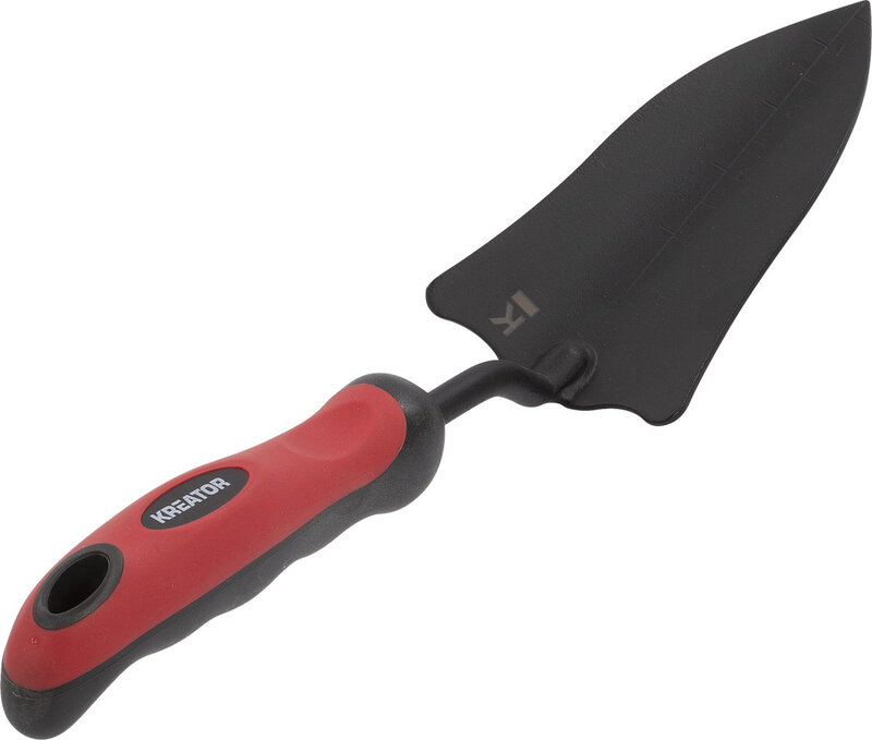 KREATOR Trowel KRTGR70020 - staal - breedte 77 mm - soft grip - tuinieren - tuingereedschap