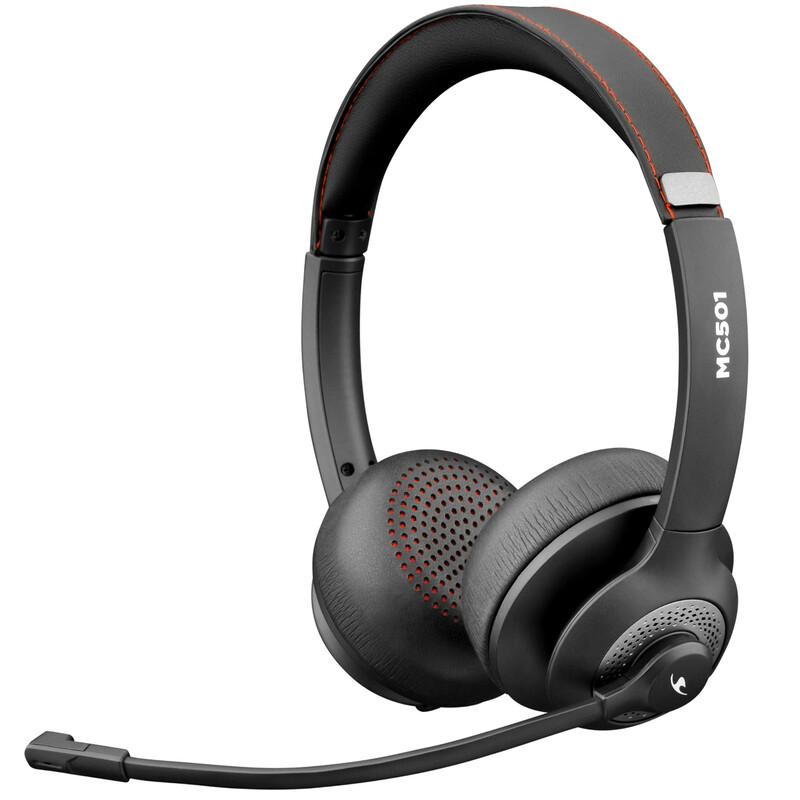 BLUESTORK Casque stéréo sans fil numérique Hi-Fi avec microphone - Utilisation PC, 2,4 GHz / Bluetooth, Charge USB-C, Noir