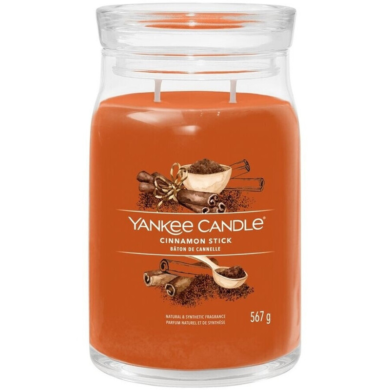 Yankee Candle Zimtstab Kerze großer Glasbehälter - Authentisches Dufterlebnis für gemütliche Abende