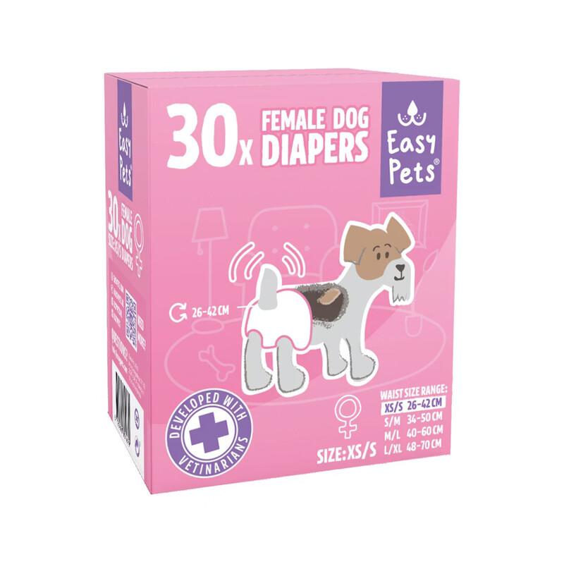 EasyPets Hundewindeln für Weibchen XS/S 30 Stück