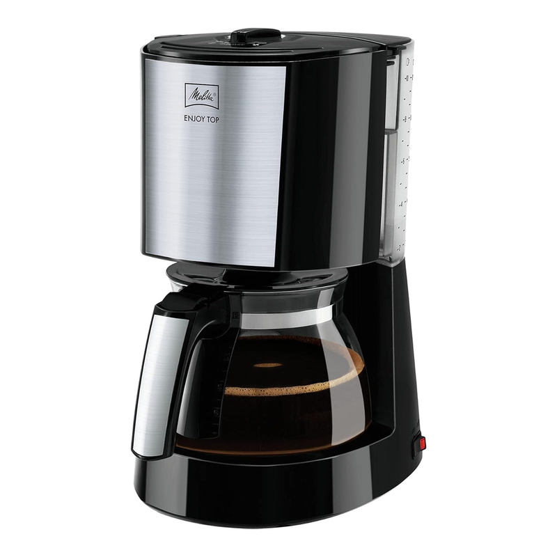 Melitta Enjoy Top Filterkaffeemaschine, mit Glaskanne, Tropfstopp, 10 Tassen, Schwarz