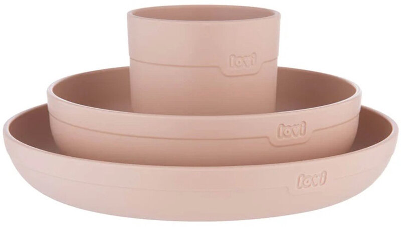 Difrax LOVI Eetset met Beker - Roze - Vrij van melamine en BPA