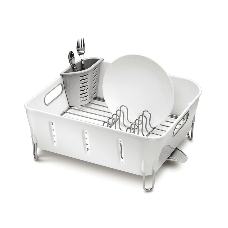Compact Dishrack, White Plastic