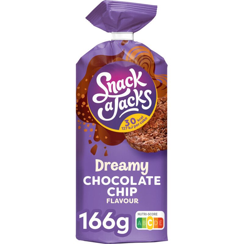 SNACK A JACKS Rice wafers choc chip 166g