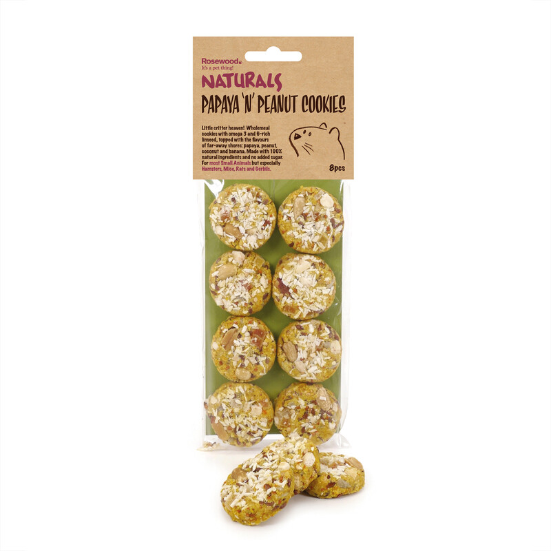 Naturals Papaya 'n' Peanut Cookies Small Animal Treats, 80g